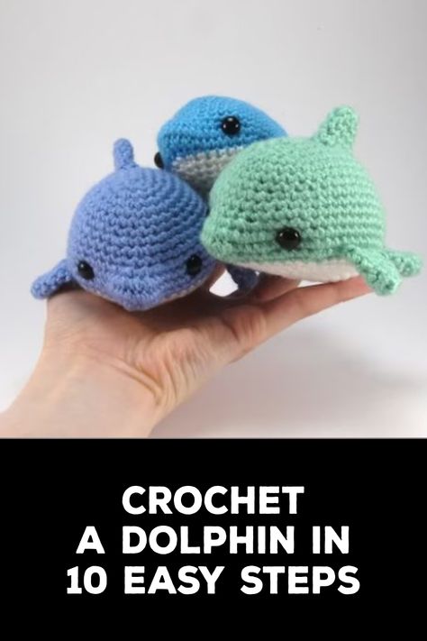 How to Crochet a Dolphin Crochet Dolphin, Crochet Pikachu, Dolphin Pattern, Crochet Sea Creatures, Crochet Animal Amigurumi, Confection Au Crochet, Pola Amigurumi, Crochet Animal Patterns, Crochet Diy