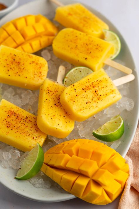 Simple Mango Popsicles | Begin With Balance Homemade Popsicle Recipes, Mango Popsicles, Fruit Popsicles, Homemade Popsicles, Unsweetened Coconut Milk, Popsicle Recipes, Gluten Free Snacks, Unsweetened Coconut, Healthy Fruits