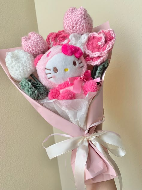 Hello Kitty Bouquet, Crochet Bouquet, Hello Kitty, Kitty, Crochet