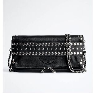 Studded Clutch, Red Crossbody, It Bag, White Clutch, Leather Camera Bag, Clutch Black, Patchwork Bags, Black Leather Bags, Zadig And Voltaire