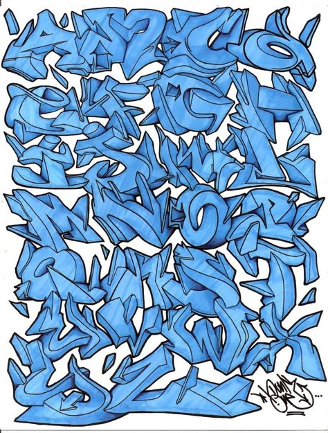 3d Graffiti Alphabet, Graffiti Alphabet Wildstyle, Blue Graffiti, Tag Alphabet, Alphabet Graffiti, Graffiti Lettering Alphabet, Graffiti Wildstyle, Graffiti Art Letters, Graffiti Text