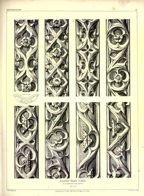 Gothic ornaments, being a series of examples of enriched details and accessories of the architecture of Great Britain. Drawn from existing authorities : Colling, James Kellaway : Free Download, Borrow, and Streaming : Internet Archive History Sketches, Wood Carving Art Sculpture, Gothic Pattern, Bg Design, Ornament Drawing, Gothic Cathedrals, Gothic Cathedral, Gothic Design, Architecture Drawing Art