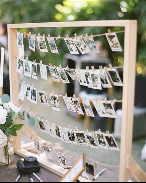 Wedding Picture Stand, Photo Stand Ideas, Baby Boy Shower Themes Unique, Fun Wedding Ideas Unique, Picture Timeline, Wedding Photo Walls, Polaroid Wedding, Hong Kong Wedding, Wedding Photo Display