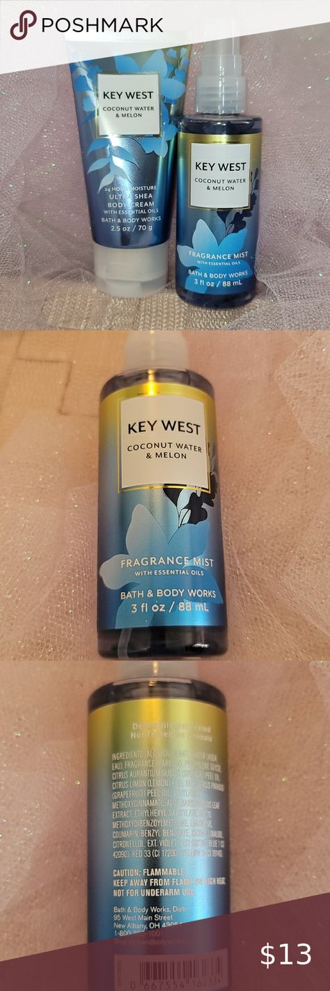 NWT BATH AND BODYWORKS GIFT SET KEY WEST Essential Oils Bath, Bath And Bodyworks, Essential Oil Fragrance, Fragrance Mist, Bath Body, Bath Body Works, Key West, Body Cream, Body Works