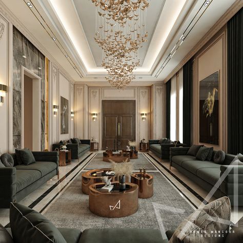 Majles Design, Luxury Ceiling Design, Luxury Mansions Interior, Hotel Lobby Design, House Facades, Elegant Living Room Decor, Classic Interior Design, Lobby Design, Living Room Design Decor