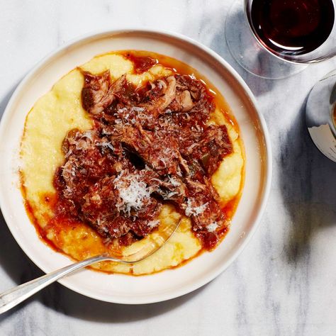 Martha Stewart's Slow-Cooker Italian-Braised Pork recipe on Food52 Pork Shoulder Recipe, Fall Slow Cooker, Braised Pork Shoulder, How To Cook Polenta, Pork Shoulder Recipes, Martha Stewart Recipes, Boneless Pork Shoulder, Cooking Tomatoes, Pork Recipe