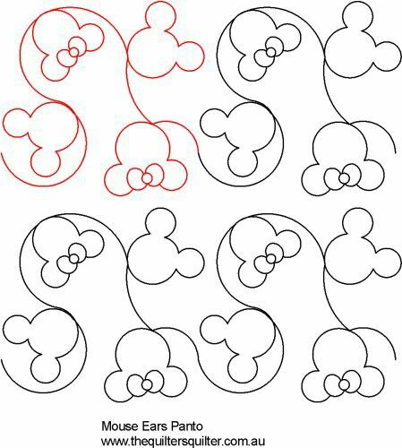 Mouse ears digital pantograph Mickey Mouse Quilt, Quilting Stitch Patterns, Disney Quilt, Long Arm Quilting Patterns, Free Motion Quilting Patterns, Machine Quilting Patterns, Freemotion Quilting, Quilting Designs Patterns, Longarm Quilting Designs