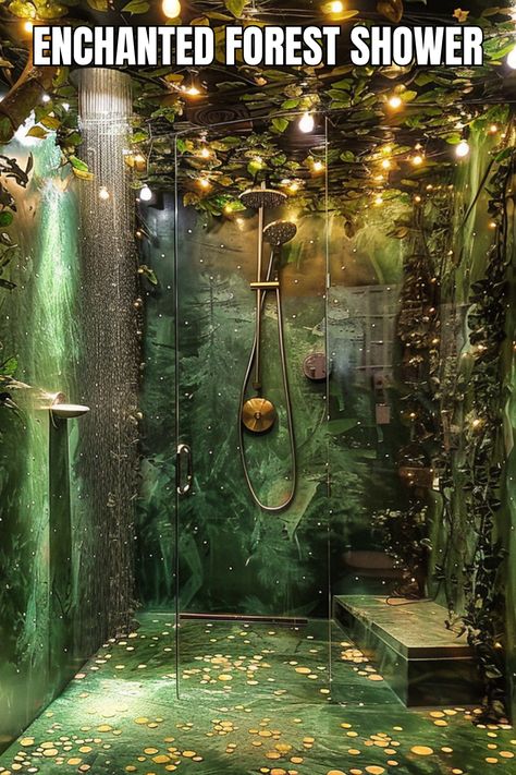 Uncover the hidden wonders of nature with these enchanting forest showers. 🌳💫 Experience a moment of tranquility amidst the lush greenery. #EnchantedNature #ForestMagic #NatureEscape #SerenityMoment #OutdoorOasis #DiscoverWilderness Enchanted Forest Bathroom Ideas, Greenhouse Bathroom Ideas, Magical Bathroom Decor, Enchanted Bathroom Ideas, Nature Themed House, Forest Bathroom Theme, Forest Themed Bathroom, Enchanted Forest Bathroom, Enchanted Bathroom