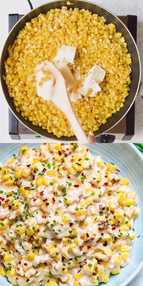 This One Pot Cheesy Creamed Corn recipe is super easy to make and so creamy it will be hard to stop at only one serving. This creamed corn will by far be the best you’ve ever had! Cheesy Creamed Corn, Corn Video, Creamed Corn Recipes, Crockpot Healthy, Corn Recipe, Tasty Videos, Makanan Diet, Creamed Corn, Dinner Healthy