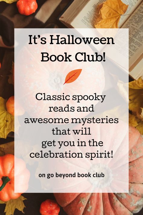 Spooky Book Club Books, Halloween Bookclub Ideas, Spooky Book Club Party, Halloween Book Club Reads, Halloween Book Club Ideas, Fall Book Club Menu Ideas, October Book Club Ideas, Halloween Book Club Party, Book Club Party Ideas