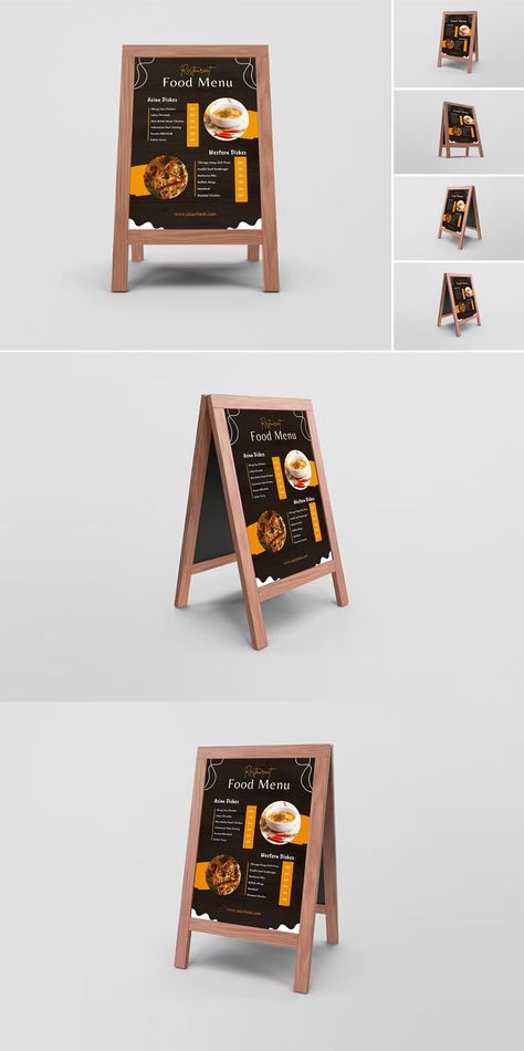 Advertising Board Stand Mockups Menu Board Restaurant, Menu Stand, Menu Mockup, Advertising Board, Pizza Menu, Handmade Gifts Diy, Sandwich Board, Board Stand, Menu Board