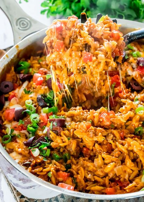 Taco Orzo, Orzo Recipe, Jo Cooks, Orzo Recipes, Tandoori Masala, One Pot Pasta, Orzo, One Pot Meals, One Pot