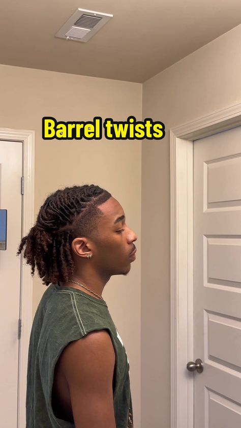 Men’s Barrel Twist, Barrel Braids Men, Barrel Loc Styles Men, Men’s Retwist Styles, Starter Locs Barrel Twist Men, Barrel Locs Men, Half Up Half Down Barrel Twist Locs Men, Random Part Locs, Barrels Into Twists