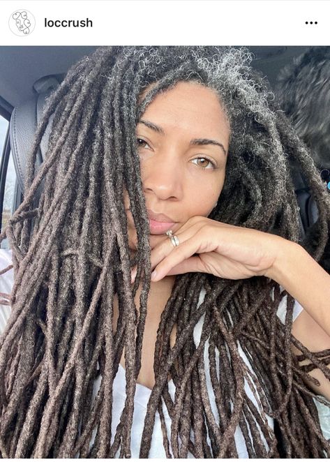 Grey Hair Locs, Gray Locs, Grey Hair Journey, Grey Hair Don't Care, Natural Hair Cuts, Gorgeous Gray Hair, Dreads Girl, Beautiful Dreadlocks, Beautiful Gray Hair