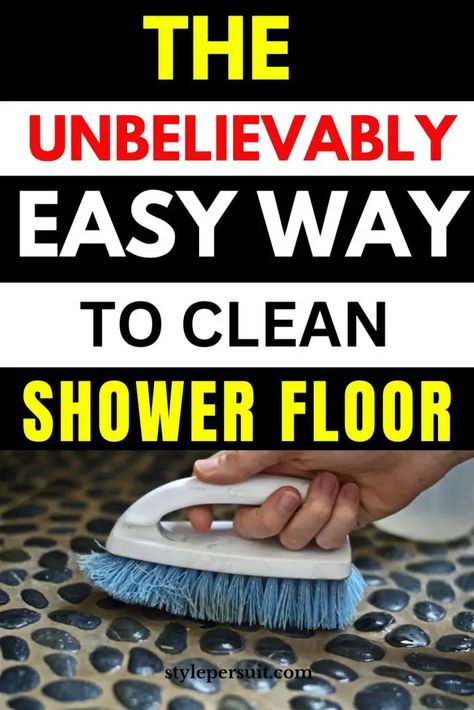 How to Clean Shower Floor (Complete Guide) How To Clean Shower Floor Stains, Cleaning Fiberglass Shower Floor, How To Clean Pebble Stone Shower Floor, How To Clean Tile Shower Floor, How To Clean Pebble Shower Floor, How To Clean Shower Floor, How To Clean Stone Shower Tile, Cleaning Shower Floor, Shower Floor Cleaner