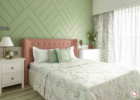 painting ideas-pastel accent wall-textured paint-bedroom-headboard-white cabinets-sea green room Paint Ideas For Bedroom, Textured Wall Paint, Wall Paint Ideas, Vintage Style Women, Pink Headboard, Creative Wall Painting, Wall Texture Design, Pastel Walls, Dekorasi Kamar Tidur