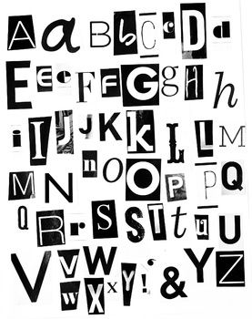 Black And White Magazine, Free Printable Black And White, Magazine Letters, Printable Black And White, Cut Out Letters, Alfabet Letters, Letters Alphabet, Makijaż Smokey Eye, Word Work