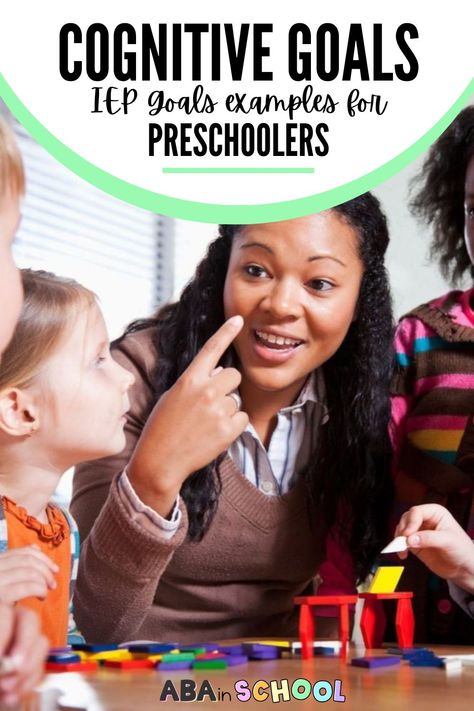 Navigating the early years of education for a child with special needs requires a thoughtful approach to their individual learning style. Cognitive IEP goals are a cornerstone of this journey, creating a roadmap for success in preschool and on. Let's look at the importance of cognitive IEP goals for preschoolers, ensuring that these early learners receive the support they need to thrive. Read the blog for more Cognitive IEP goals for preschoolers ideas! Iep Goals For Preschoolers, Goals For Preschoolers, Applied Behavior Analysis Activities, Behavior Activities, Discrete Trial Training, Aba Activities, Teacher Observation, Preschool Assessment, Therapy For Kids