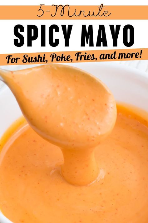 Want to elevate your dishes? This spicy mayo recipe is a game-changer for sushi, sandwiches, and more. With a few simple ingredients, including sriracha, this sauce adds the perfect kick to any meal. Drizzle it over poke bowls, burgers, or use it as a dip for fries. Quick and easy, it’s the spicy mayo for everything from grilled chicken to onigiri. Spicy Mayo Salad Dressing, Easy Spicy Mayo Recipe, Spicy Sauce For Sushi, Spicy Mayo Recipe Sushi, Spicy Mayo For Sushi, Wrap Air Fryer, Spicy Mayonnaise Recipe, Sushi Sandwiches, Dip For Fries