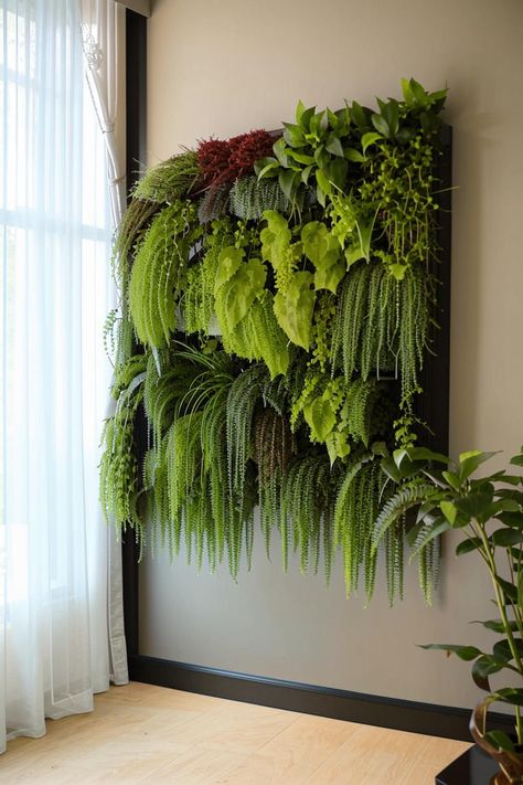 Bring the outdoors in with artificial wall plants! Transform your living room with lush greenery that requires no maintenance. Create a vibrant and welcoming space that feels alive and fresh. Discover stylish and realistic options for every taste. Artificial Plant Wall Indoor Living Room, Artificial Plant Wall Indoor, Plant Wall Indoor, Living Room Greenery, Room Greenery, Living Room Plants Decor, Artificial Wall, Wall Plants, Indoor Living Room