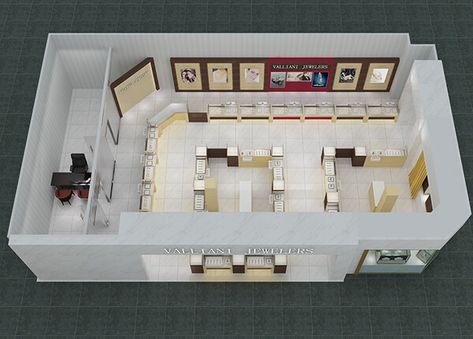 3D jewellery shop layout and display showcases Shop Layout Ideas, Retail Store Furniture, Custom Display Case, Jewelry Showroom, Jewelry Shop Display, Jewelry Store Interior, Store Shelves Design, Girl Room Inspiration, Jewellery Shops