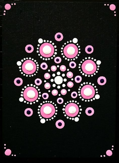 Simple Dot Painting, Dot Painting Patterns For Beginners, Dot Painting For Beginners Tutorial, Acrylic Painting Rocks, Dotted Drawings, Aboriginal Dot Painting, Rhinestone Designs Pattern, Mandala Canvas, Simple Mandala