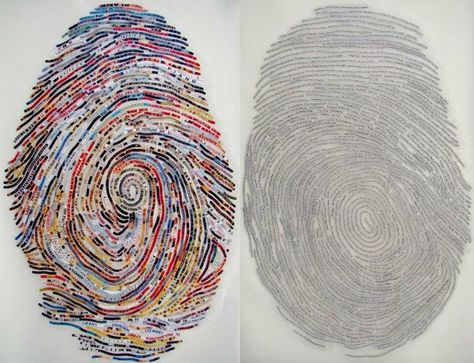 AThumbprints made out of lyrics or words...Cheryl Sorg Quotes Song Lyrics, Complex Art, Fingerprint Art, Art Alevel, Elements And Principles, Principles Of Art, Finger Print, Level 5, Journal Aesthetic