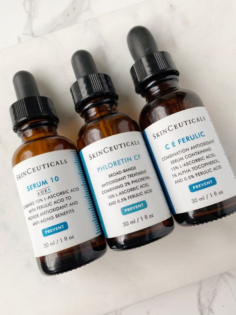 Skincare | Skinceuticals Vitamin C Review Skinceuticals Vitamin C, Ce Ferulic, Phloretin Cf, Normal Skin Type, Vitamin C Benefits, Combo Skin, Morning Skin Care Routine, Vitamin C Serum, Ascorbic Acid