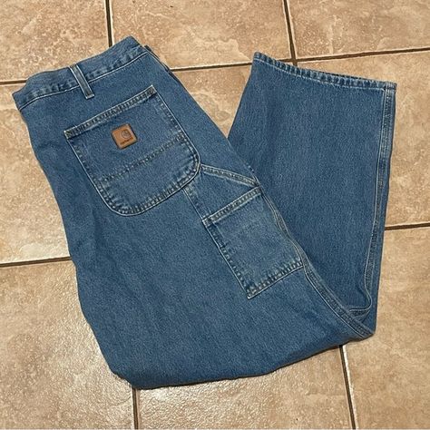 2/$30 Carhartt carpenter jeans medium wash dungarees size 40x30 Carhartt Carpenter Jeans, Carhartt Carpenter, Carhartt Jeans, Carpenter Jeans, Dungarees, Fashion Home Decor, Fashion Home, Plus Fashion, Designer Fashion