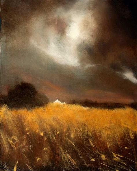 Barley Field, Golden Field, Irish Landscape, Wheat Field, Irish Art, Wow Art, Abstract Art Landscape, Abstract Landscape Painting, Pastel Painting