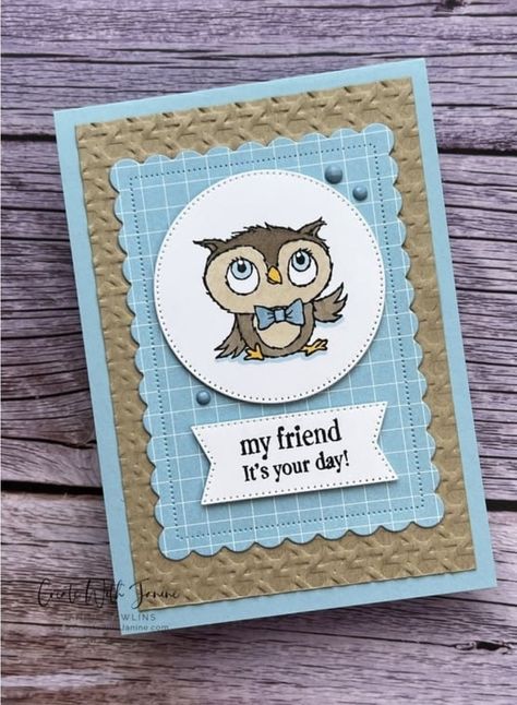 Hues Of Happiness, Owl Cards, Adorable Owls, Owl Images, Dainty Flowers, Stamping Cards, Owl Card, Hoot Owl, Birthday Cards For Men