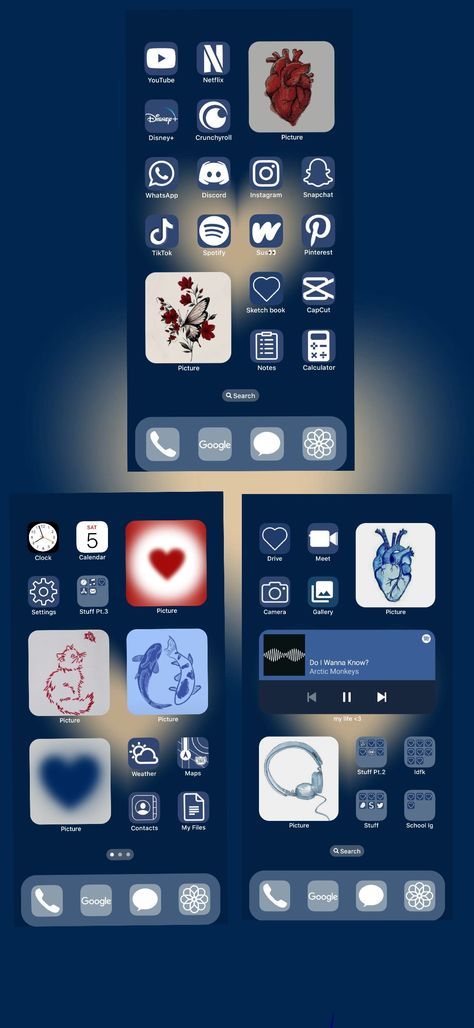 Ios 16 Navy Blue, Navy Blue Iphone Theme, Navy Blue Phone Layout, Navy Blue Homescreen Layout, Navy Blue Phone Theme, Ios Theme Blue, Blue Ios Theme, Navy Blue Widgets, Phone Wallpaper Themes