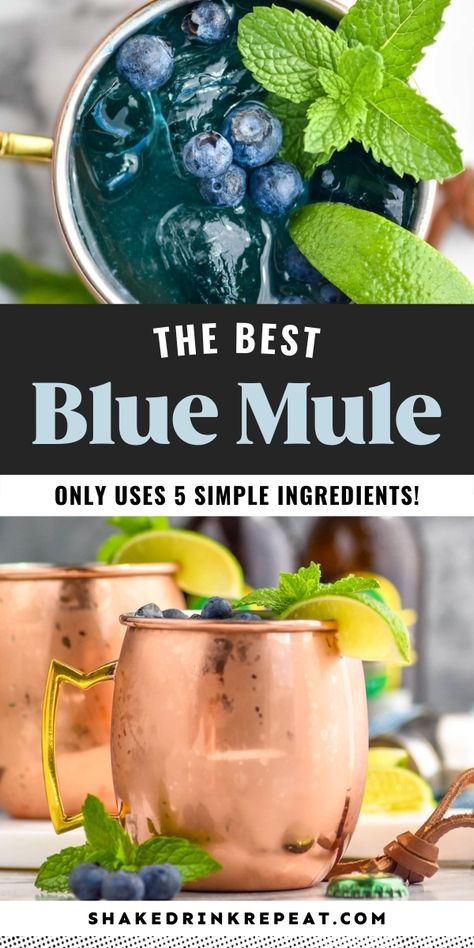 Ginger Beer Drinks, Blue Mules, Moonshine Cocktails, Booze Drink, Moscow Mules, Moscow Mule Recipe, Mule Cocktail, Cocktail Drinks Alcoholic, Mule Recipe