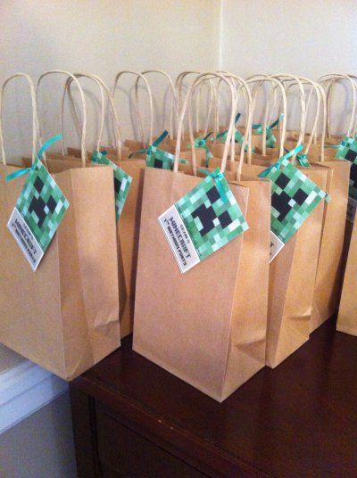 http://www.birthdaypartyideas4u.com/minecraft-birthday-party-ideas/ #minecraft #birthday Minecraft birthday party decoration ideas and supplies Minecraft Party Bags, Birthday Party Ideas Themes, Diy Party Bags, Minecraft Birthday Party Ideas, Party Ideas Themes, Birthday Treat Bags, Minecraft Theme, Minecraft Coloring Pages, Diy Minecraft