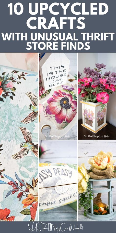 Go ahead, give these 10 unique upcycling craft ideas a try and let your creativity run wild! You won't be disappointed with the results. Upcycle Everyday Items, Repurposed Art Upcycling, Thrifted Art Upcycle, Upcycling Craft Ideas, Roycycled Decoupage Ideas, Upcycle Dishes, Up Cycling Ideas, Upcycled Thrift Paintings, Recycled Crafts Upcycling