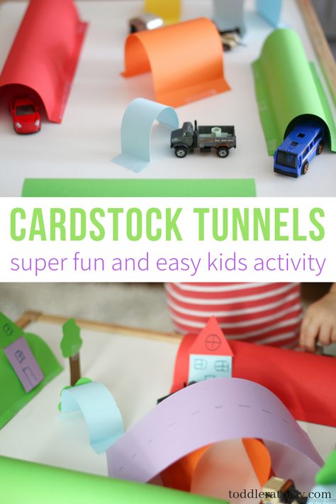 cardstock tunnels Toddler Car Activities, Transportation Preschool Activities, Transportation Theme Preschool, Easy Kid Activities, Transportation Activities, Car Activities, Basic Art, Make Craft, Transportation Crafts