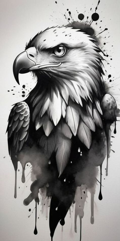 Hd Tattoo Design, Eagle And Wolf Tattoo, Eagle Head Tattoo Design, White Over Black Tattoo, Black Eagle Tattoo, Eagle Back Tattoo, Head Tattoo Design, Eagle Tattoo Design, Eagle Head Tattoo