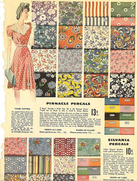 50's Retro Ad | Flickr - Photo Sharing! Fabric Advertising, Vintage Haberdashery, Vintage Fabric Patterns, Historical Textiles, Reproduction Fabrics, Sewing Fabrics, Motif Vintage, Retro Fabric, Couture Vintage