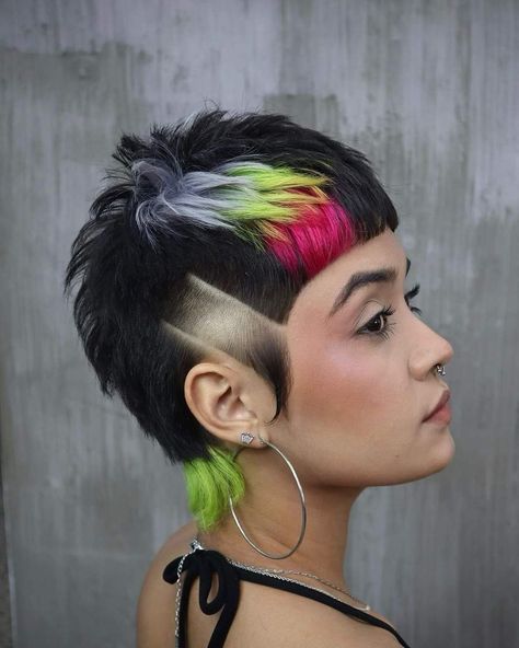 Creative Haircuts, Funky Short Hair, Rainbow Hair Color, Creative Hair Color, Men Hair Color, Punk Hair, Funky Hairstyles, Edgy Hair, Short Hair Color