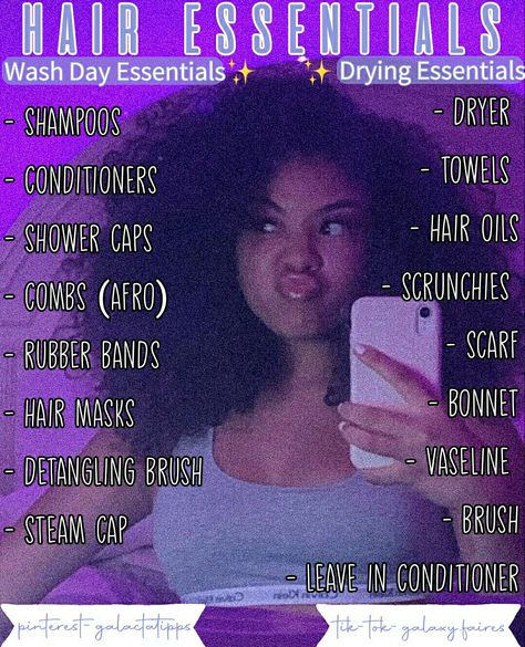 Hair Care Essentials List, Hair Care Tips Black Women, Hair Essentials Aesthetic, Hair Braiding Essentials, Hair Braider Essentials, Hair Care Routine Black Women, Baddie Essentials List, Black Hair Care Aesthetic, Hygiene Essentials List