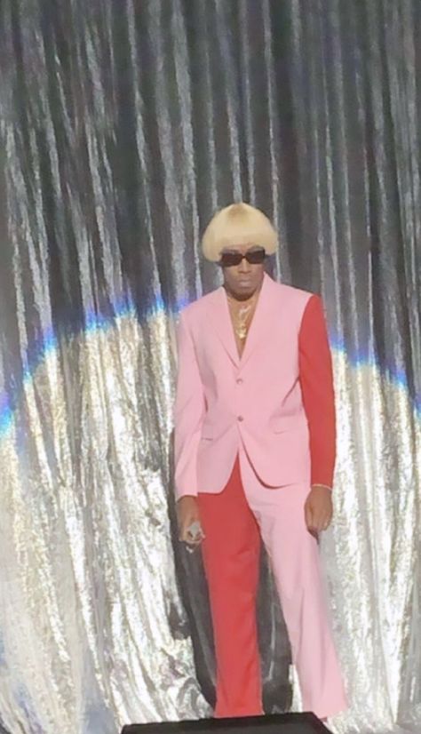 #pink #tylerthecreator #music #glitter #igor Tyler The Creator Pink Suit, Igor Costume Tyler, Igor Costume, Tyler Igor, Tyler Concert, Tyler The Creator Outfits, Coachella 2024, Concert Fit, Pink Suit