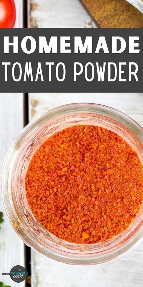 Learn How to Make Tomato Powder to preserve this delicious summer crop! Homemade Tomato Powder is a zero-waste incredible addition to your spice cabinet. Dehydrate Tomatoes, Mediterranean Breakfasts, Canning Tomato Soup, Canning Stewed Tomatoes, Radish Chips, Tomato Powder, Dehydrating Food, Canning Whole Tomatoes, Best Keto Meals