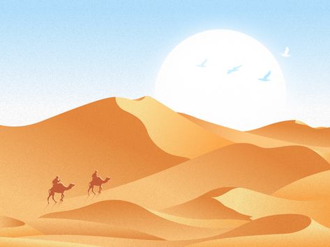 IllustrationDesert by bill_uid #Design Popular #Dribbble #shots Desert Illustration, Las Vegas Desert, Dessert Illustration, Desert Design, Desert Art, Desert Painting, Landscape Drawings, Landscape Illustration, In The Desert