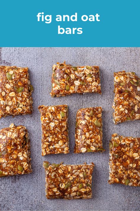 Fig and Oat Bars, hiking snacks No Bake Energy Bars, Fig Bars Recipe, Seed Bars, Fig Bars, Hiking Snacks, Healthy Bars, Oat Bars, Homemade Snacks, Energy Bars