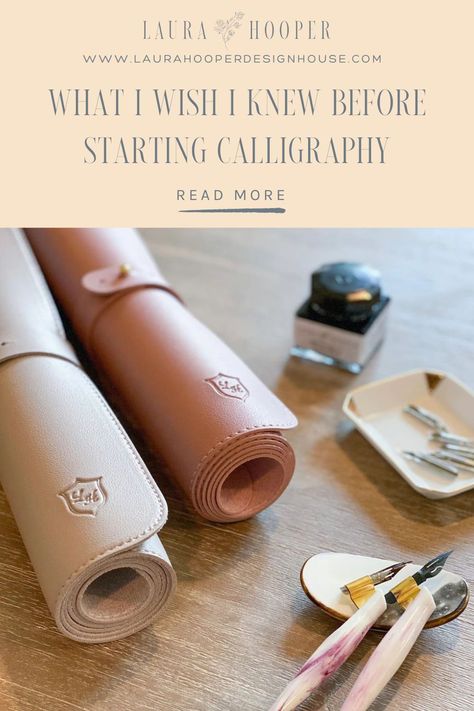 How to get started calligraphy. Best tips for beginner calligrapher. What to know before starting calligraphy. Best advice getting started & learning calligraphy. Laura Hooper Design House is a full-service, custom wedding stationery designer for engaged couples & an expert calligraphy instructor. Timeless wedding invitations, signs, wedding websites & day-of details. Shop fine art prints, quality calligrapher tools, supplies, online courses, tutorials, pens for DIY hand lettering & calligraphy. Calligraphy Hobby, Calligraphy Supplies For Beginners, How To Learn Calligraphy, Calligraphy Learning, Calligraphy Tips, Learning Calligraphy, Calligraphy Writing Styles, Calligraphy Kit, Calligraphy Course