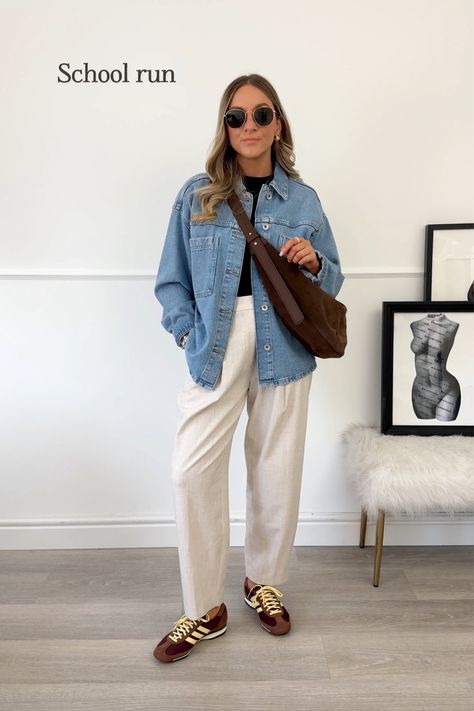 White Tapered Pants Outfit, Autumn Shopping Outfit, Tapered Ankle Pants Outfit, Plaid Shirt Work Outfit, Adidas Sl 72 Og W Outfit, Cool Mom Winter Outfits, Adidas Gazelle Indoor Outfit, Fashion Outfits 2024, What To Wear With White Jeans