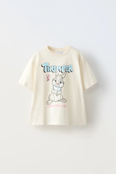 THUMPER © DISNEY T-SHIRT - Ecru | ZARA United States Panpan Disney, Thumper Disney, Disney Print, Disney T Shirt, Disney T, Jean Vest, Disney Tshirts, Kids Sale, Long Shorts