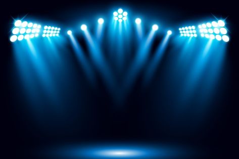 Illuminated blue spotlight scene backgro... | Premium Vector #Freepik #vector #illumination #black-light #disco-light #concert-background Blue Spotlight Background, Stage Concert Background, Blue Lights Background, Blue Stage Background, Blue Stage Lighting, Concert Background, Blue Spotlight, 2048x1152 Wallpapers, Backpack Art