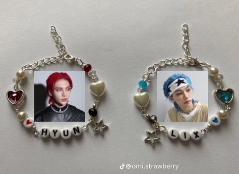 Straykids Bracelet Ideas, K Pop Jewelry, Straykids Bracelets, Skz Bracelet Ideas, Felix Jewelry, Hyunjin Necklace, Stray Kids Bracelet, Kpop Bracelet, Jewelry Kpop