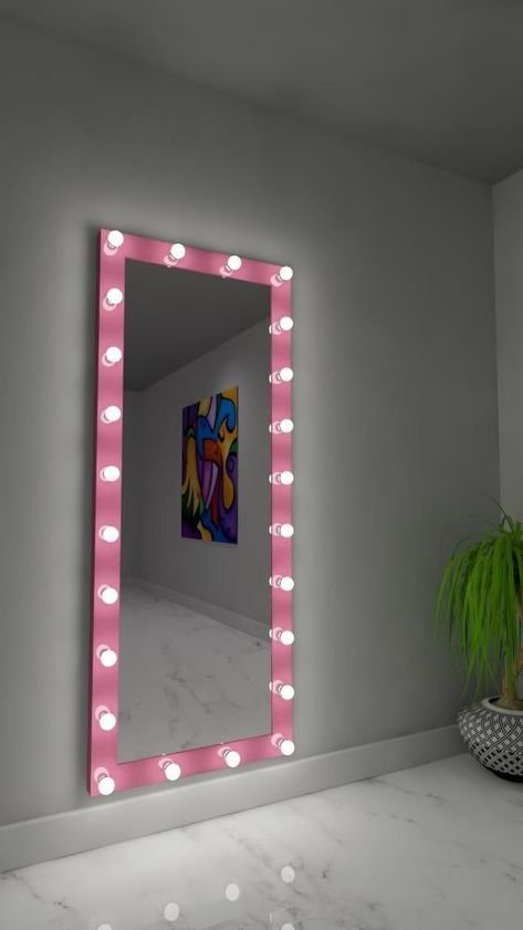 Bulb Mirror, Barbie Room, Hollywood Mirror, Big Mirror, Dressing Mirror, Room Makeover Inspiration, Large Mirror, Bathroom Vanity Mirror, Living Room Decor Apartment